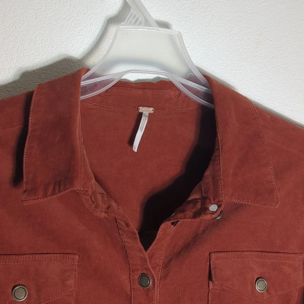 Free People Women's Dress Dynamite Corduroy‎ Burnt Orange Large